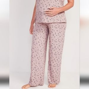 Maternity Nursing Tank & Rollover-Waist Wide-Leg Pajama Pants
